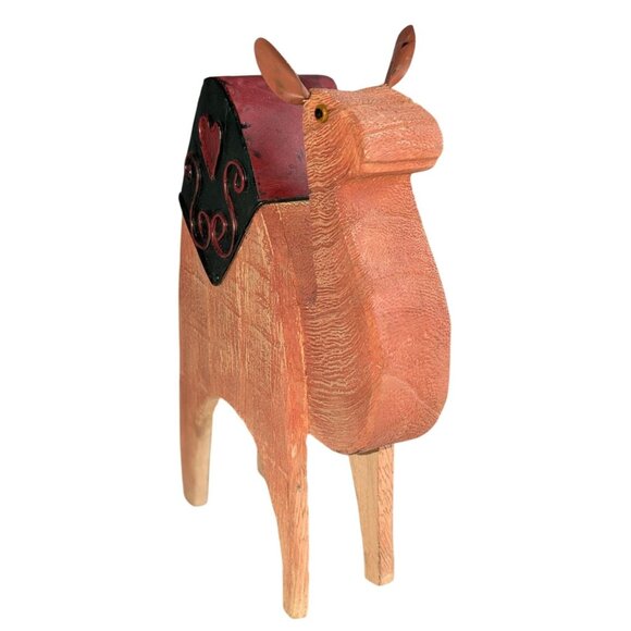 Nativity Set w/ Holy Family 3 Wise Men & Camel Wood/Metal/Ceramic Rustic - Picture 4 of 16